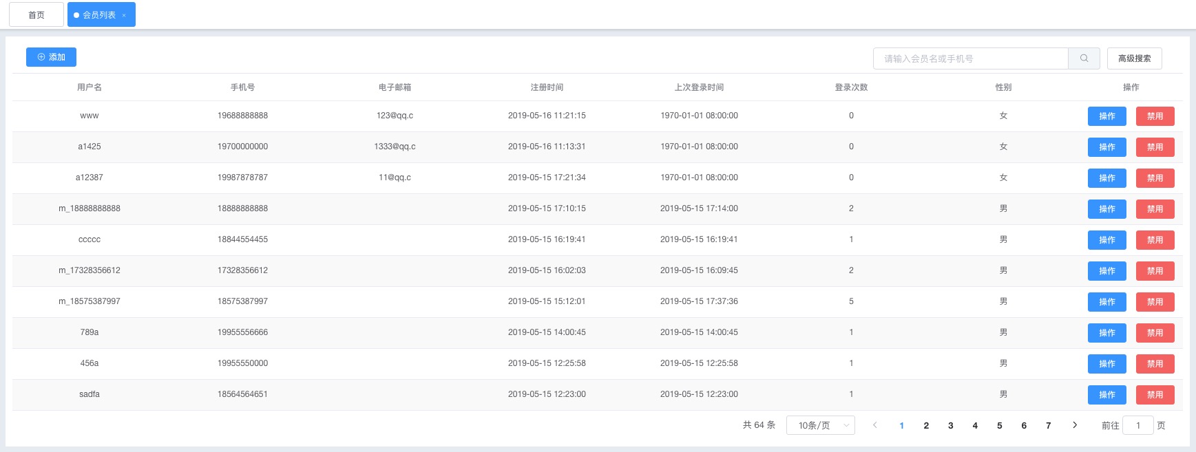 一文分享会员列表需求